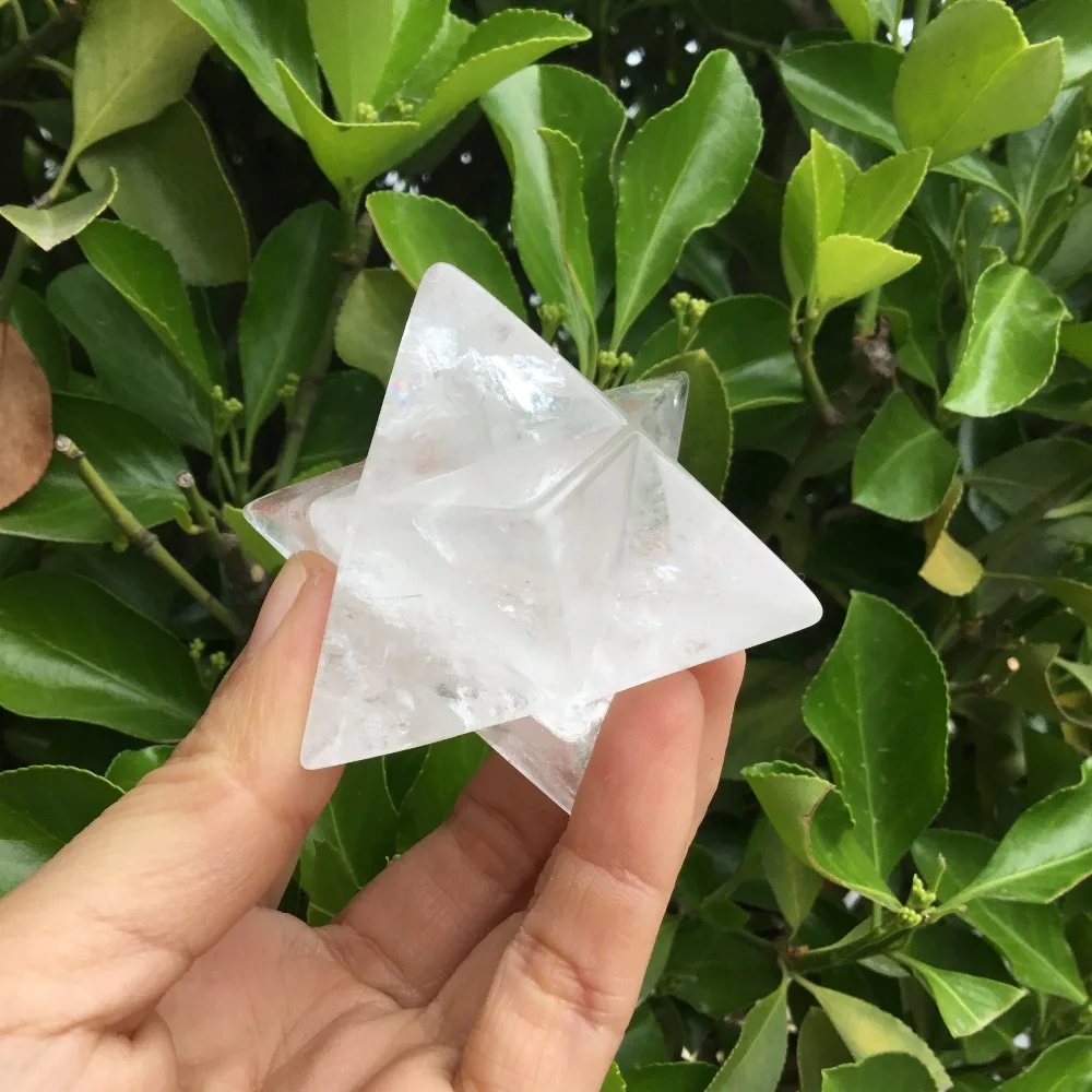 1 pc hot natural clear crystal Merkabah Pendulum Crystal Stones Merkaba Stars Pendant Jewelry Necklace Healing Energy Minera | Дом и сад