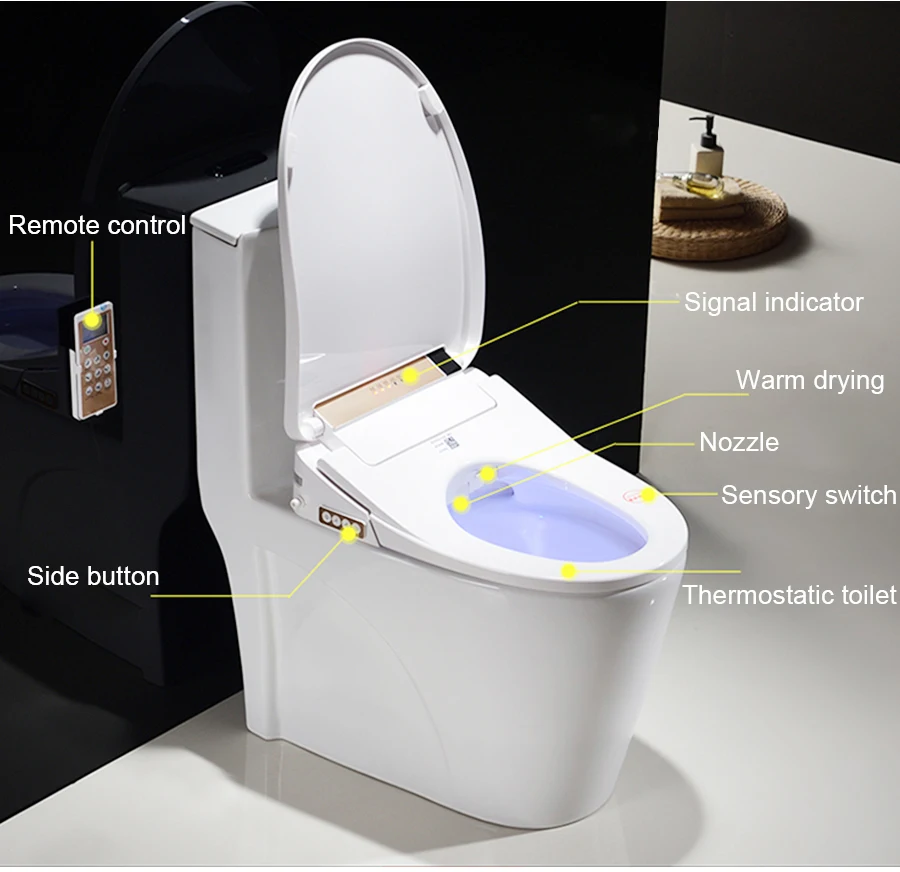 KOHEEL LCD 3 Color Intelligent Toilet Seat Elongated Electric Bidet Cover Smart Bidet Heating Smart Toilet Seat