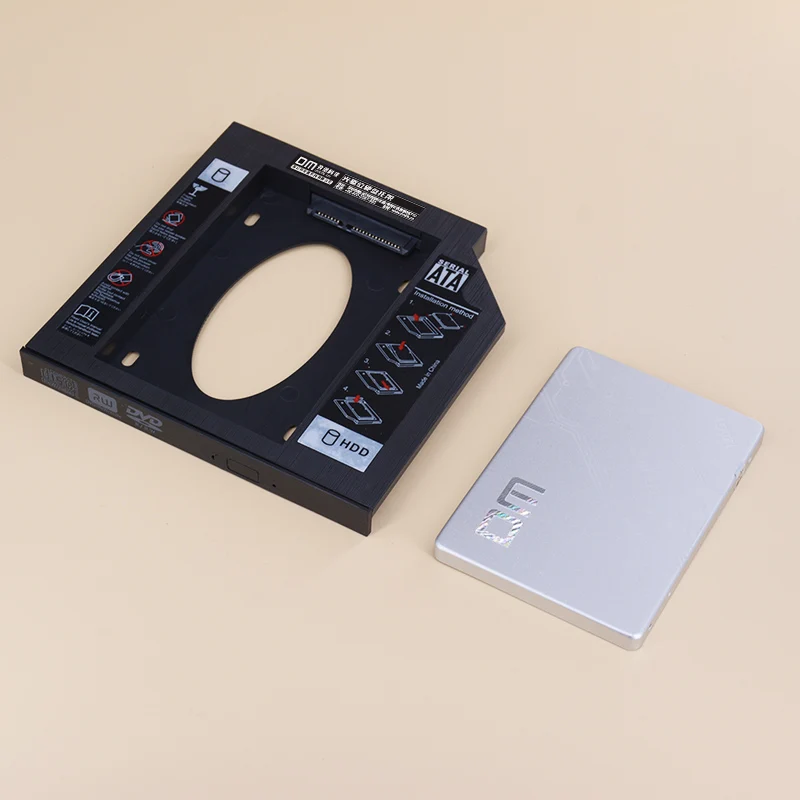 Корпус для жесткого диска DM HDD Caddy DW127 12,7 мм из пластика Optibay SATA 3.0, адаптер для DVD для ноутбука CD-ROM на 2,5 дюймовый SSD 2ТБ.