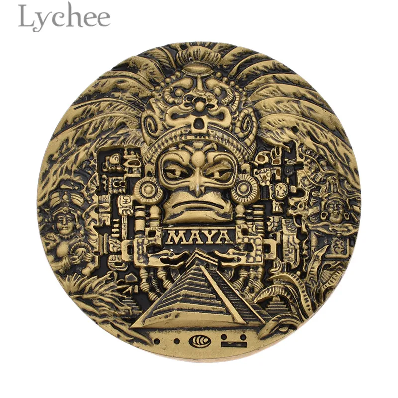 Lychee Life винтажный магнит на холодильник с тайской Майей 3D Круглый Декорации для