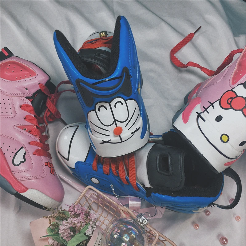 Новинка 2018 женская обувь на толстой подошве в японском стиле с милым jingle cat модная