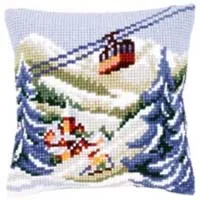 Пейзаж 2 стиля вышивки крестом подушка коврик DIY ремесло Подушка с гобеленом 42 см на 42 см рукоделие вязание крючком подушка вышивка - Цвет: Красный