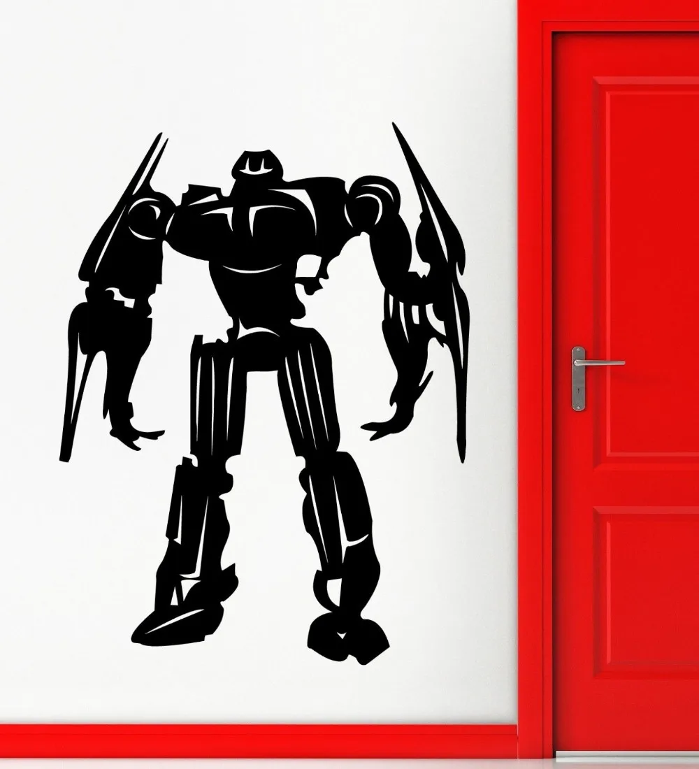 

New arrival free shipping diy wallpaper Robot Sticker Weapon Decal Posters Vinyl Wall Art Decals home Decor Robot Sticker