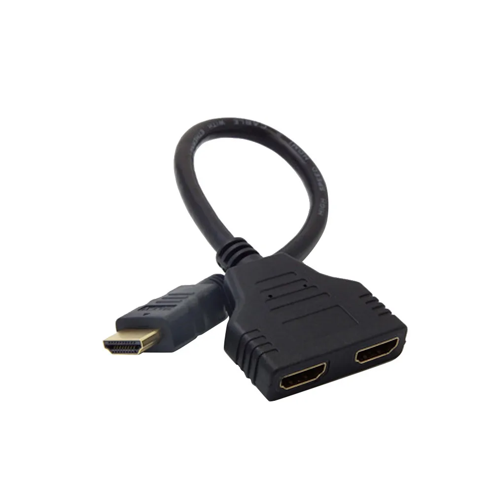 Адаптер Ouhaobin HDMI 1 2 двойной адаптер сигнала кабель для преобразования видео ТВ HD BK