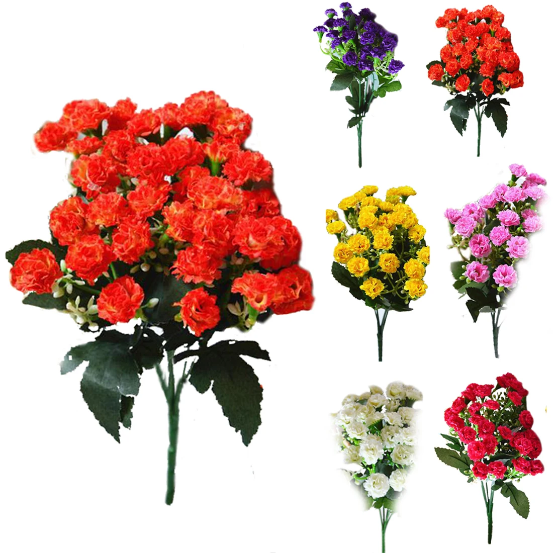 

Fashion Artificial Silk Flowers Carnation 30 Buds Flowers 6 Branches 1 Bouquet Mother Lilac Flower Craft For Wedding Home Party