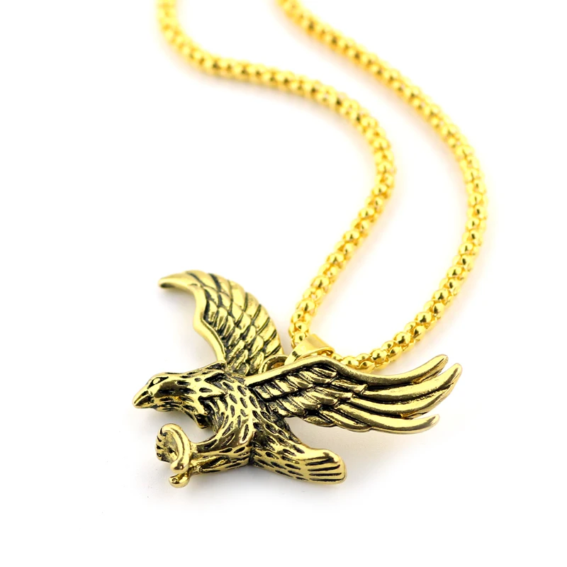Cool Eagle Statement Necklace Pendent Alloy Men Jewelry Hawk Animal Charm Pendant &amp Chain Necklaces Vintage Punk Drop Shipping |