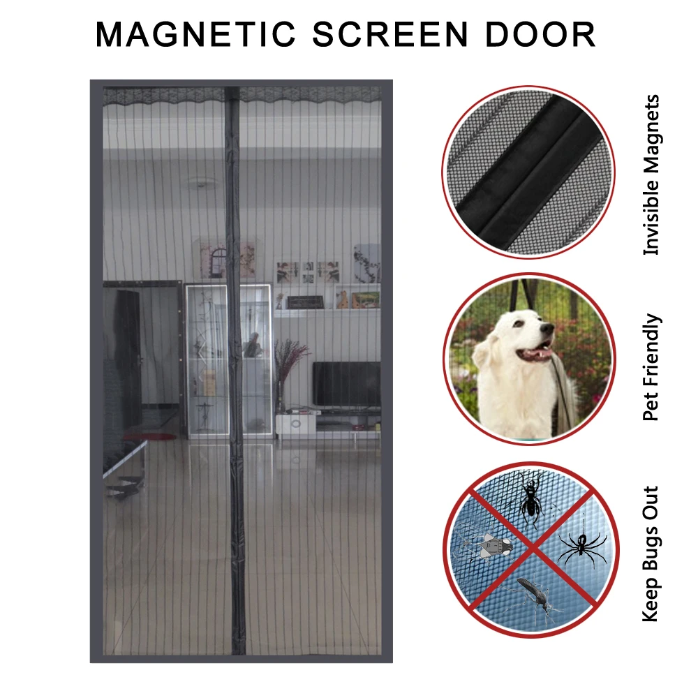 Антимоскитная сетка для дверей магнитная защиты от насекомых|Занавески| |