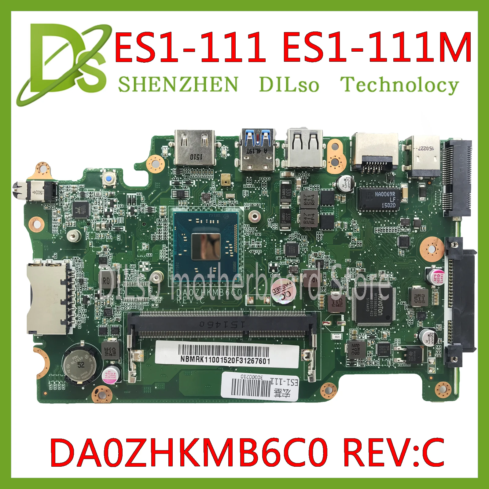 KEFU DA0ZHKMB6C0 материнская плата для Acer Aspire ES1-111 E3-112 V3-112P ноутбука DDR3 Celeron Процессор