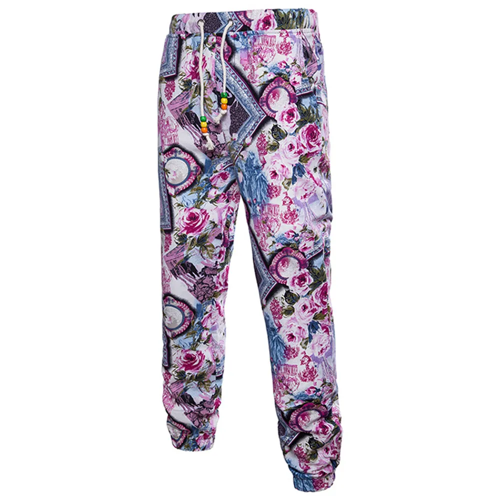 Pant B Цветной мужской костюм для отдыха с принтом, длинные рукава, Мужские штаны и рубашки, набор для вечеринки, новинка, спортивные костюмы, 5XL, высокое качество, льняная одежда - Цвет: Pant B