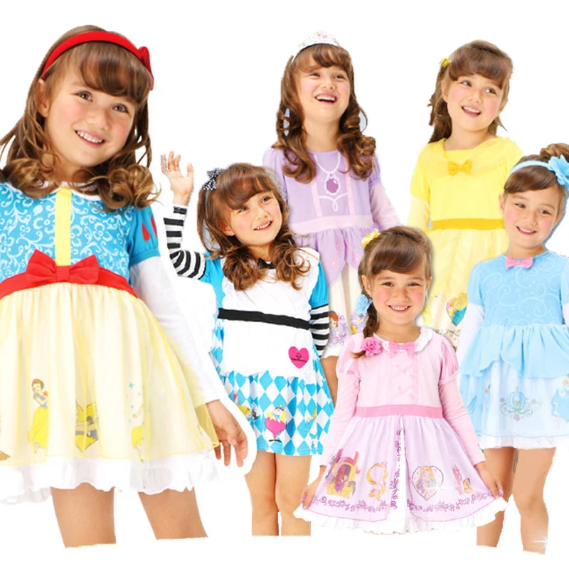 Girls Dresses Princess Belle Elsa Snow White Dress Children Party Cosplay New Years Costume Stage Fantasy Clothes Tutu | Детская одежда