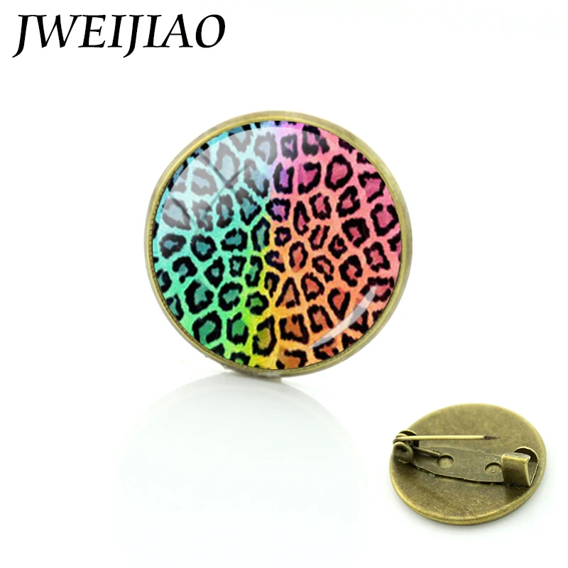 

JWEIJIAO Custom Leopard Picture Leopard Print Brooches Cool Black Panther Brooch Pins Nature Wild Animal Photo Jewelry E610