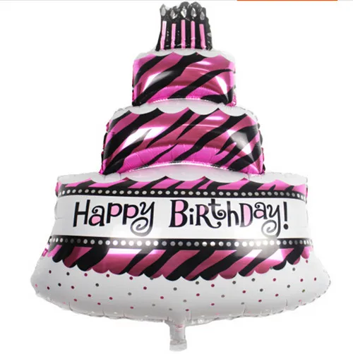 

95cm big happy birthday cake foil balloons,ballon,birthday party decorations kids decorations,toys for children free shipping
