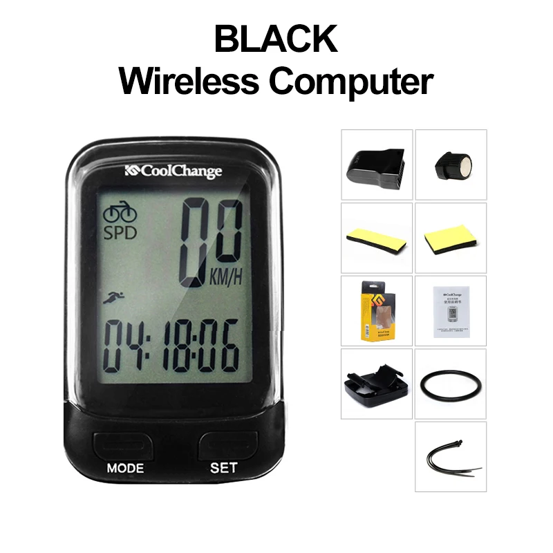 Wireless Black Coolсмена велосипедный компьютер проводной беспроводной Велосипедный компьютер непромокаемый одометр велосипедный Спидометр измеримый секундомер аксессуары - Цвет: Wireless Black