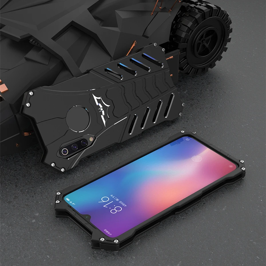 R JUST для Xiaomi Mi9 чехол Алюминиевый металлический бампер рамка Mi 9 Kickstand Броня
