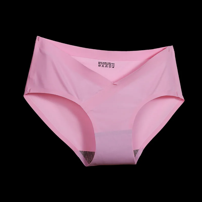 100 pcs Women's Panties Sexy Seamless Briefs Non-trace Ice Silk Low Waist Pure Muti Color Lingerie Thong Underwear M L XL