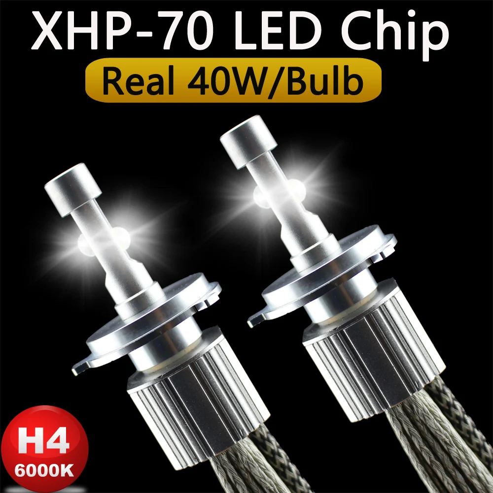Автомобильные светодиодсветодиодный фары P70 XHP70 H4 Hi Lo 55W XHP 70 chips 6600LM Φ дальний