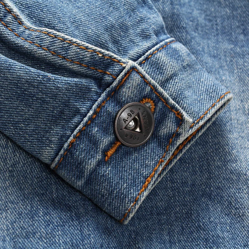 2018 Fashion Autumn Long Sleeve Jacket Men Denim Casual Slim Jean Coat Outdoors Masculino Outwear Patchwork M-4XL | Мужская одежда