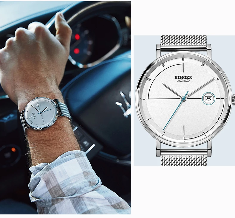 Швейцарские мужские часы Binger люксовый бренд с японской Seiko для бега мужские часы автоматические механические сапфировые reloj hombre