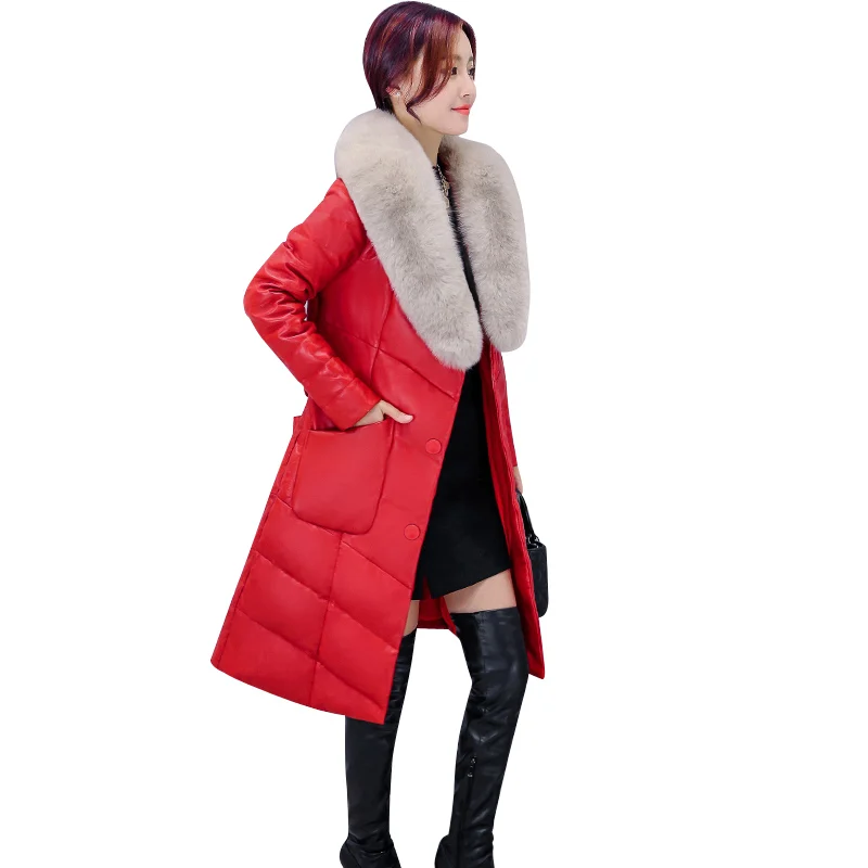 Женская куртка с меховым воротником KMETRAM тонкая теплая из искусственной овечьей