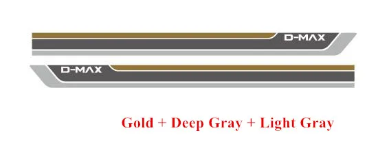 Gold-gray Наклейки спортивного гоночного автомобиля для ISUZU D-MAX Авто двери боковые полосы автомобиля креативные виниловые наклейки внешние аксессуары - Название цвета: Gold-gray