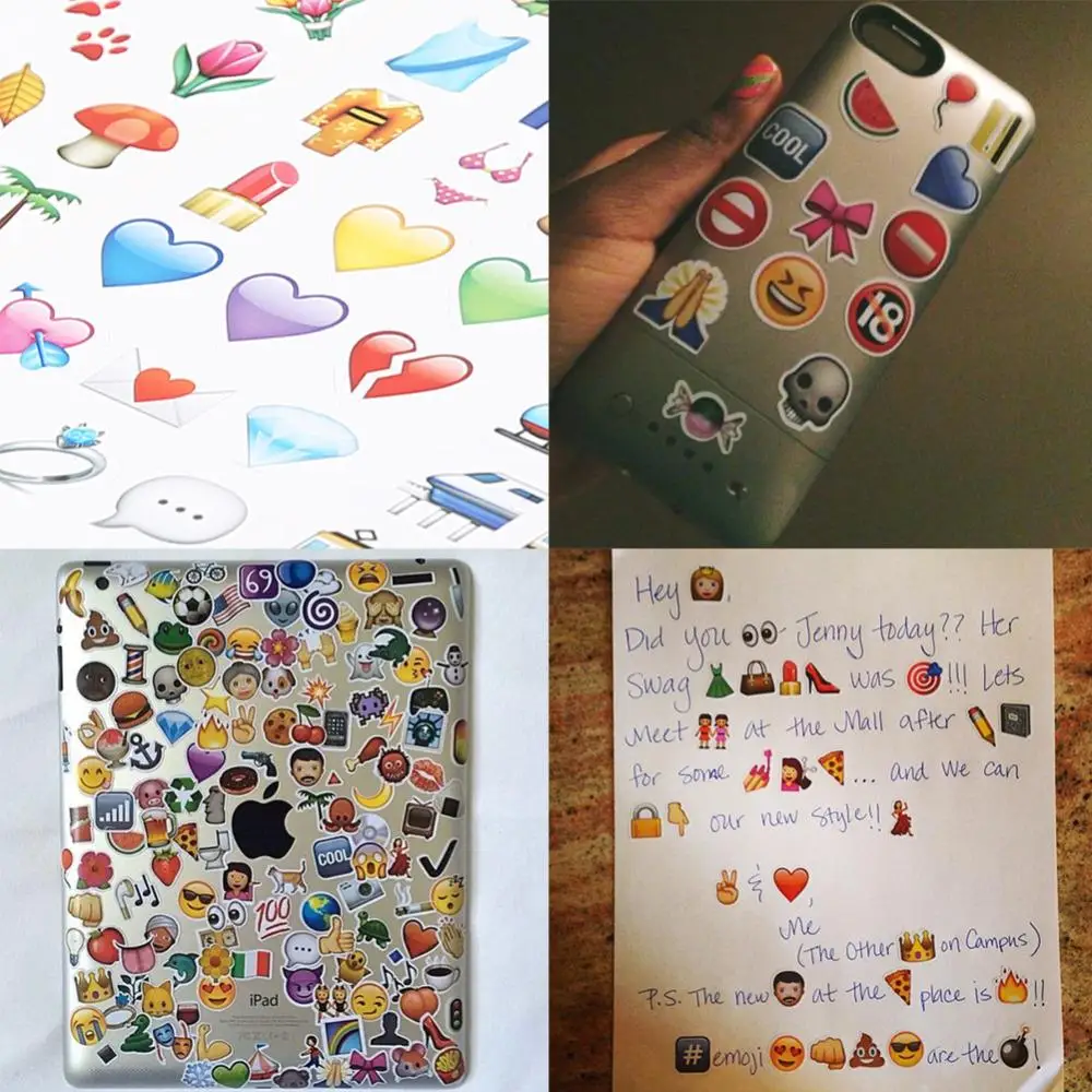 Emoji Sticker Pack Stickers Most Popular Emojis For Mobile Phone Kids Rooms Home Decor Tablet 19 Sheets/Pack Wholesales | Дом и сад