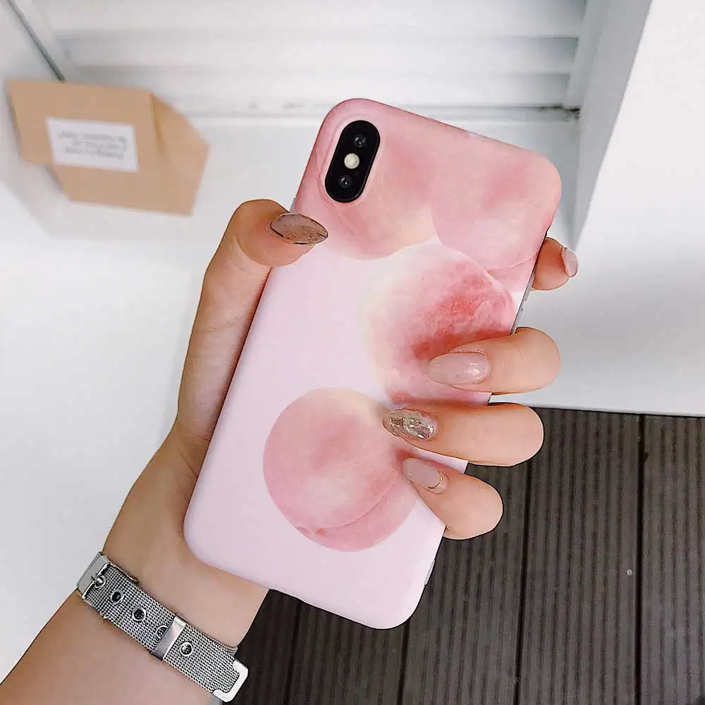 Boucho мультфильм плоды персика чехол для iPhone X XR XS Max 8 плюс 7 plus 6 S модные чехлы |