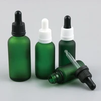 10 x 5ml 10ml 15ml 20ml 30ml 50ml 100ml essential oil frosted green glass bottle with dropper for liquid reagent pipette bottle