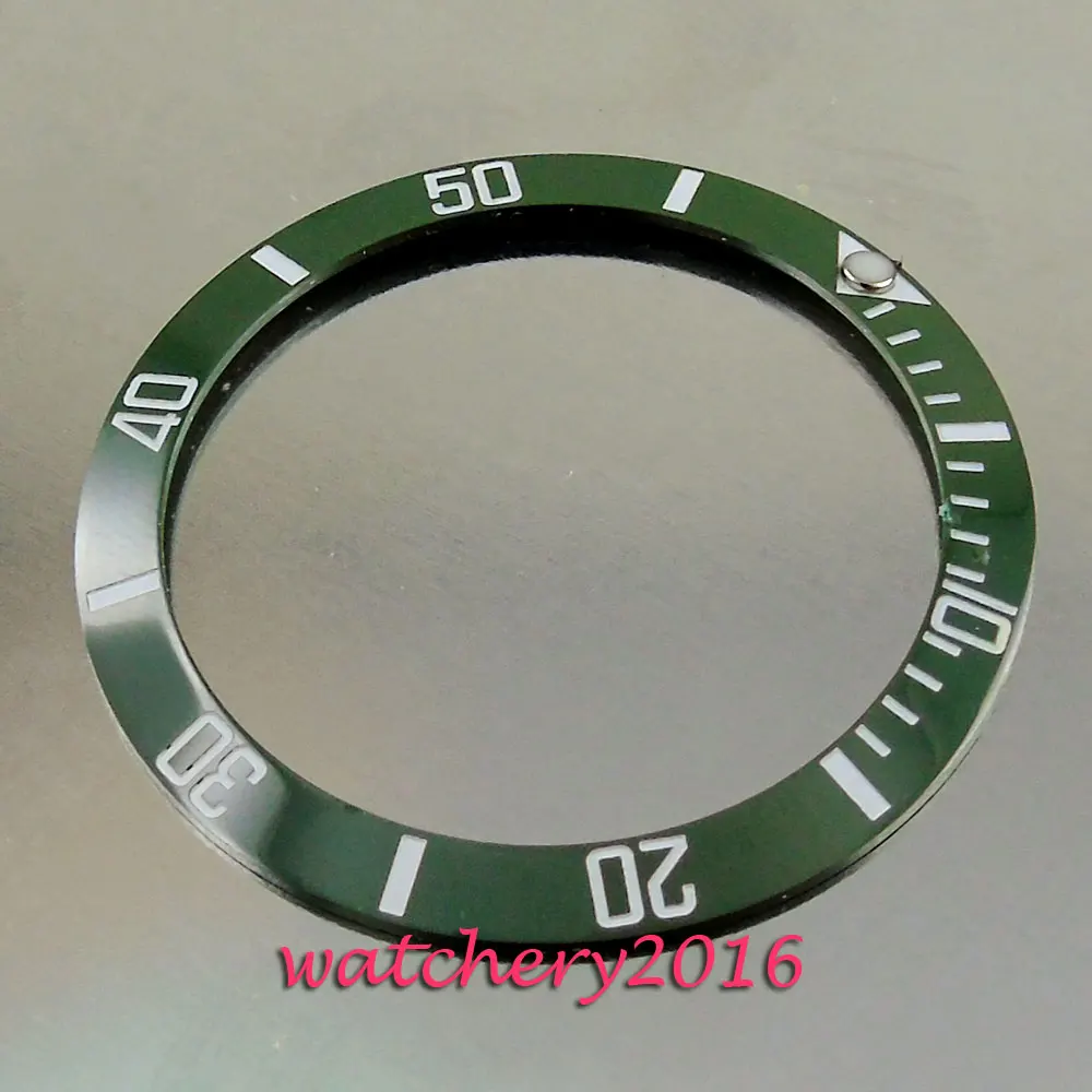 Модный 38 мм светящийся зеленый керамический Безель вставка часы подходит для