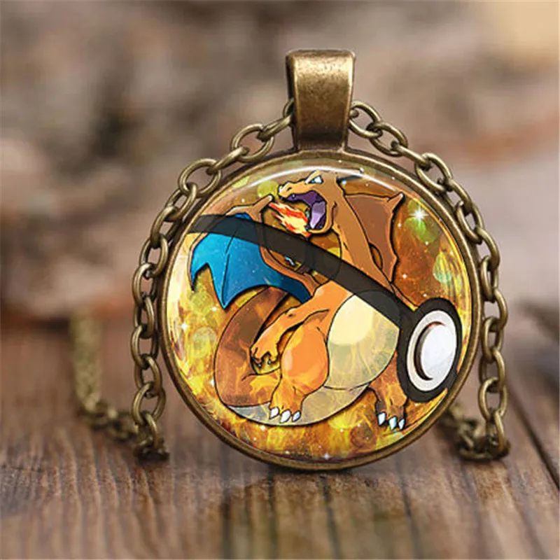 2019 Новая мода аниме ювелирные изделия Charizard Pokeball ожерелье с рисунком покемона 27