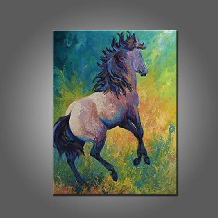 Abstract Horse Painting On Canvas Artist Handpainted Beautiful Wall Decoration Art Paints Stallion Artwork | Дом и сад