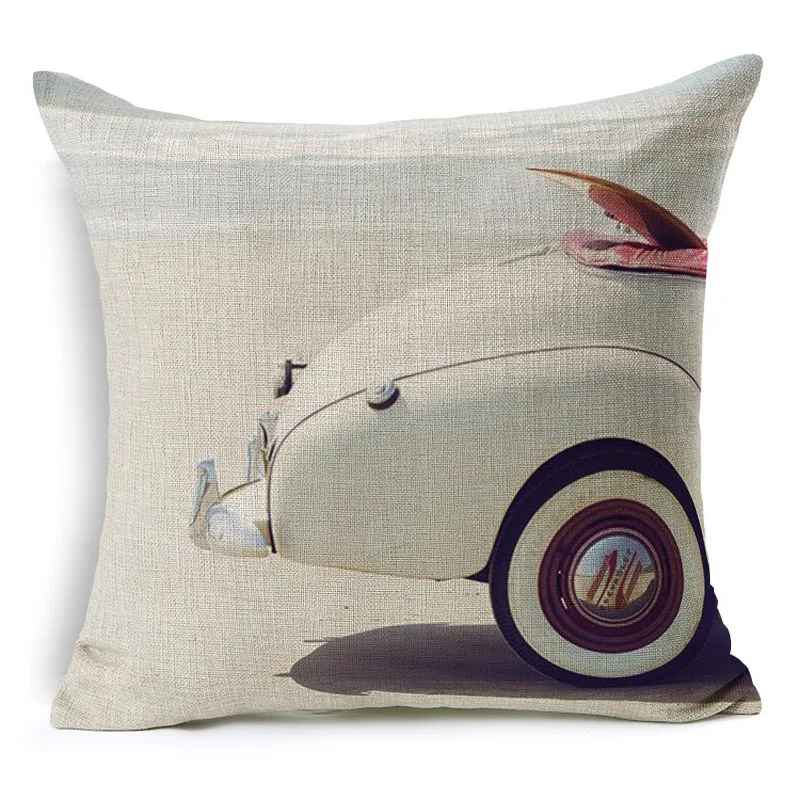 Retro Car Pattern Cotton Linen Throw Pillow Cushion Cover Seat Home Decoration Sofa Decor Pillowcase | Дом и сад