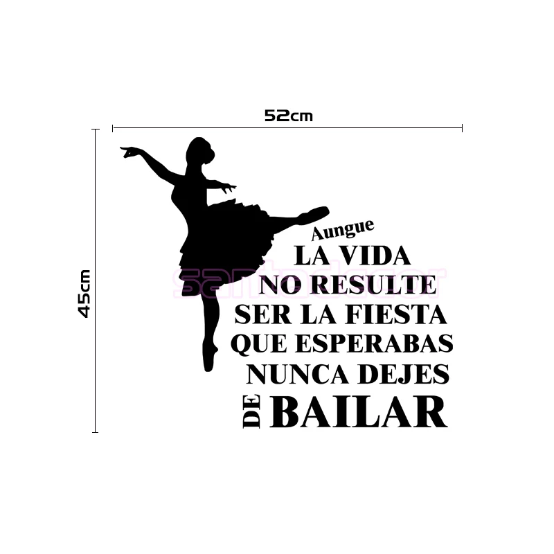 

Spanish Quote Poster Girl Dancing Vinyl Wall Sticker Letterings Art Wall Decals Home Decor Wallpaper for Living Room Decoration