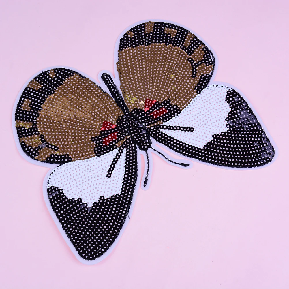 1 шт. новая кружевная вышивка бабочки аппликация ткань с пайетками свитер Одежда