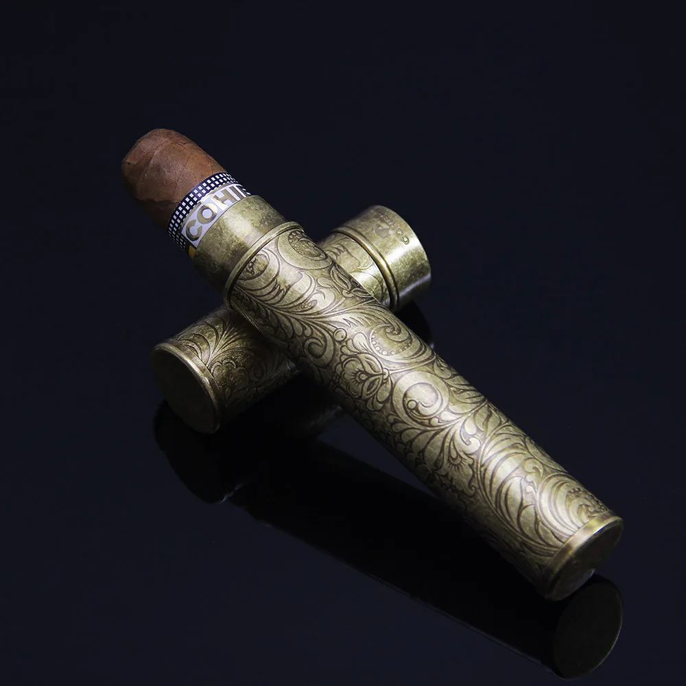COHIBA Черный углеродного Волокно Бронзовый изысканные сигары трубки держатель