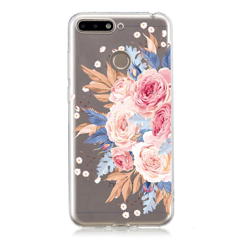 I Чехол для Coque Huawei P20 Lite P30 Pro Mate 20 Lite Honor 10 7A 7C Pro P Smart Y6 Чехлы цветок Мягкий силиконовый чехол - Цвет: I