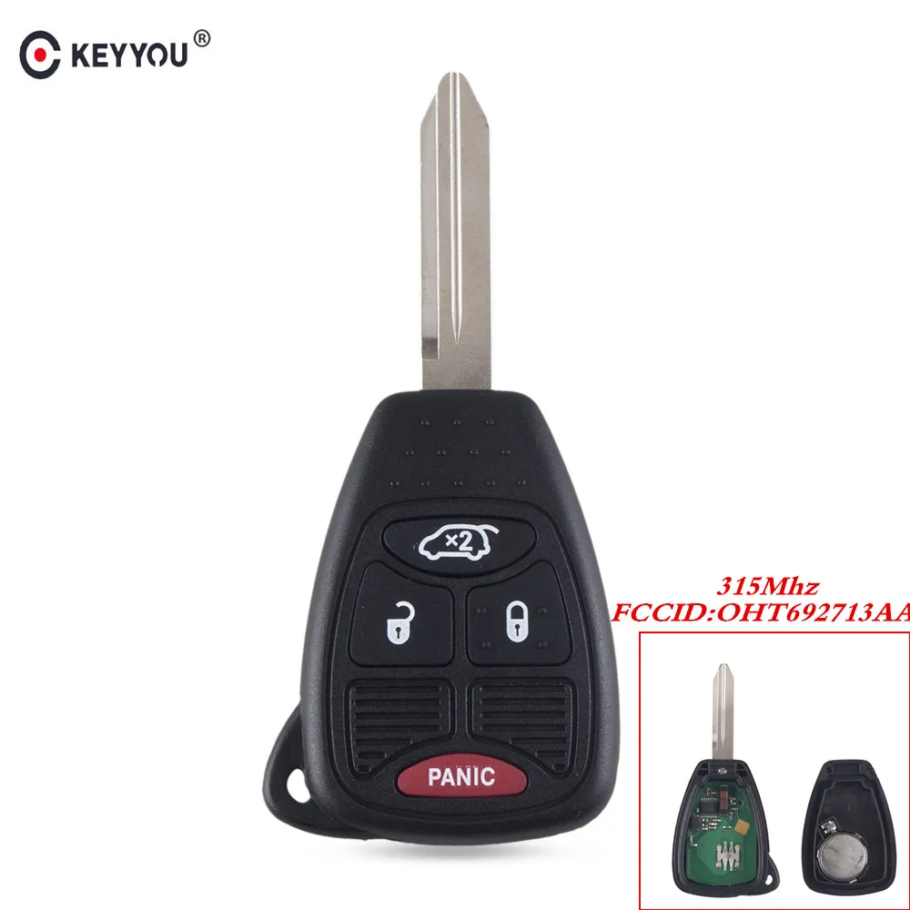 KEYYOU для автомобиля Chrysler Dodge JEEP Авто Liberty Commander Патриот компас Grand Cherokee OHT692713AA дистанционный брелок 315 МГц