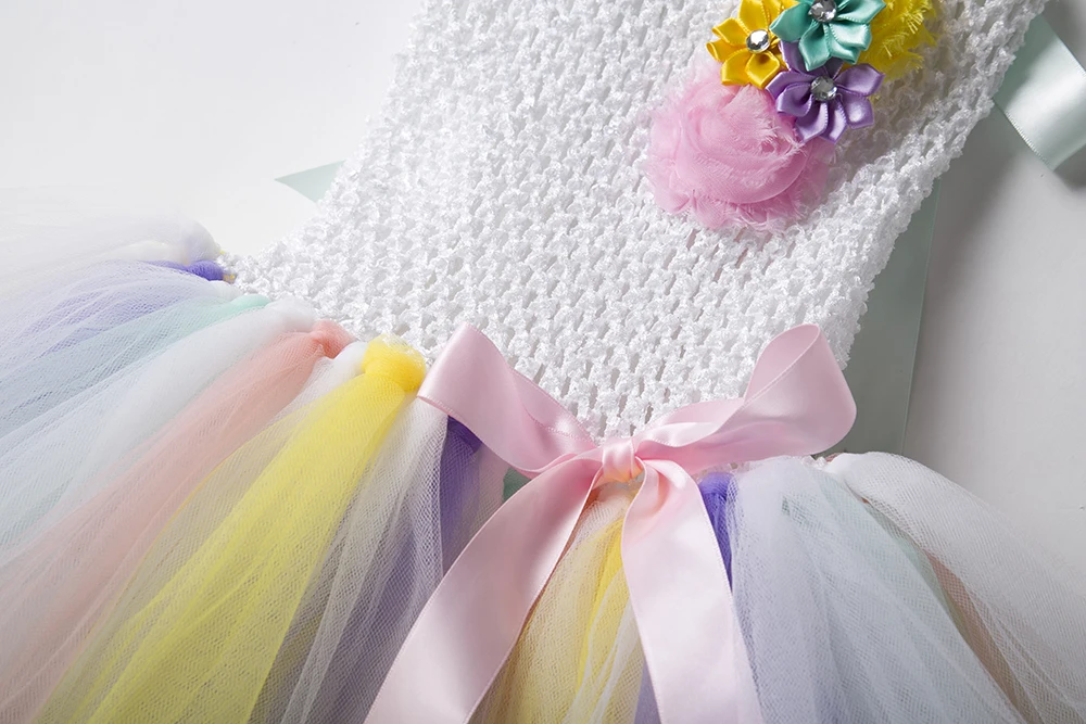 Baby Girl Tutu Dress Little Pony Unicorn Headband Christmas Halloween Costume Children Girls Party Dresses 2-14 Years | Детская одежда