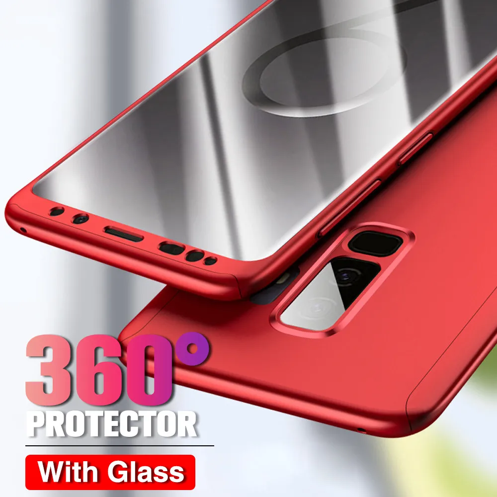 Оригинальный 360 Полный чехол для телефона Samsung Galaxy S9 Plus a6 a8 2018 j330 j530 j730 j6 EU Etui |