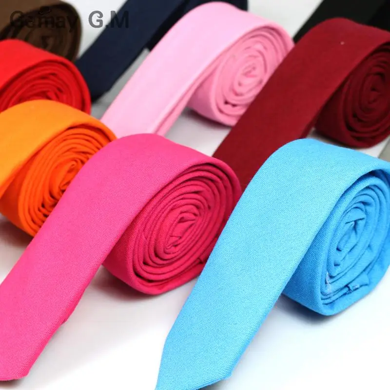 Повседневный модный новый мужской галстук однотонный льняной хлопковый шириной