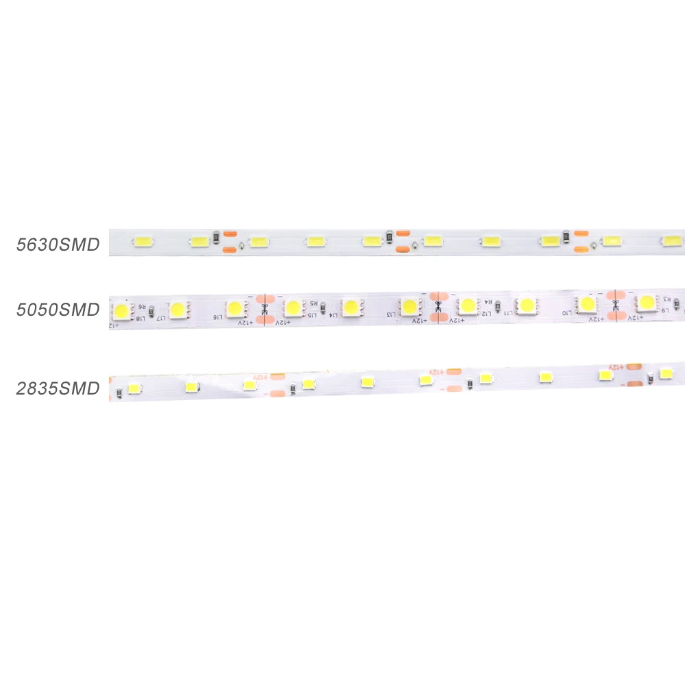 

2016 New LED Strip Light Non-Waterproof 5630 5050 2835 DC12V 5M 300Led Flexible Bar Light High Brightness Indoor Home Decoration