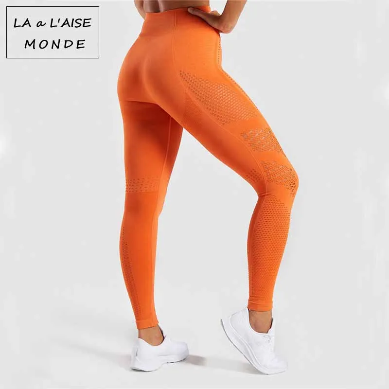 

2019 New Women's Corn Knit Yoga Seamless Pants Slim High Waist High Elastic Tummy Control Leggings Sports Female Fitness