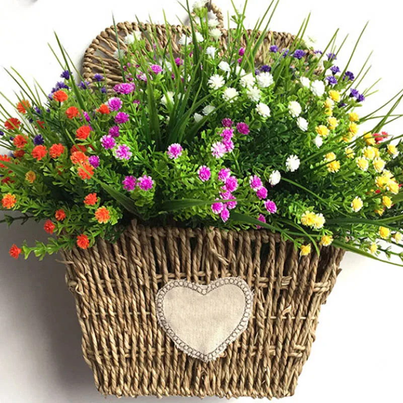 Искусственные цветы Babysbreath с зеленой пластиковой травой растения для свадебного
