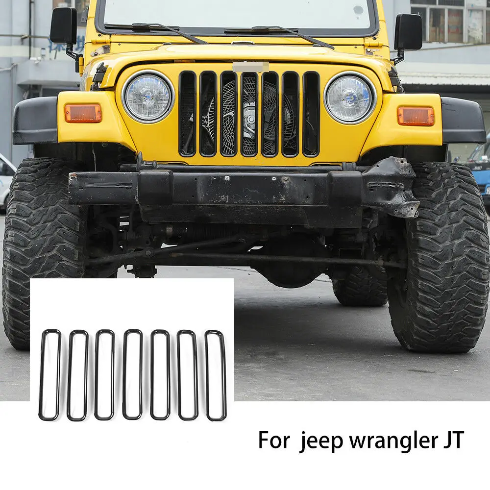 Черный Передний гриль Вставки Trims комплект подходит 1997-2006 для Jeep Wrangler TJ &amp Unlimited |