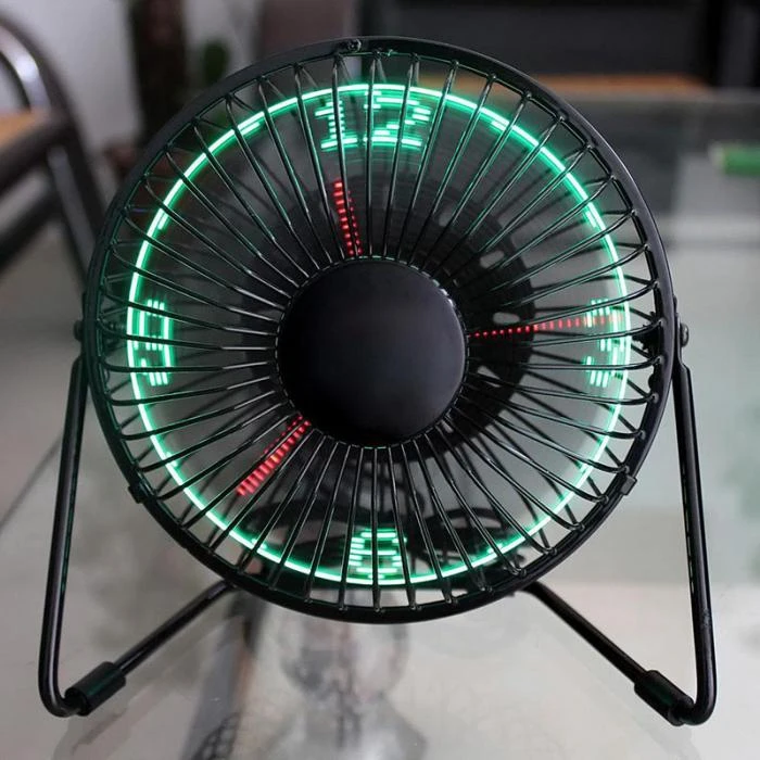 New Hot Selling Usb Led Clock Mini Fan With Real Time Temperature Display Desktop 360 Cooling Fans For Home Office | Бытовая техника