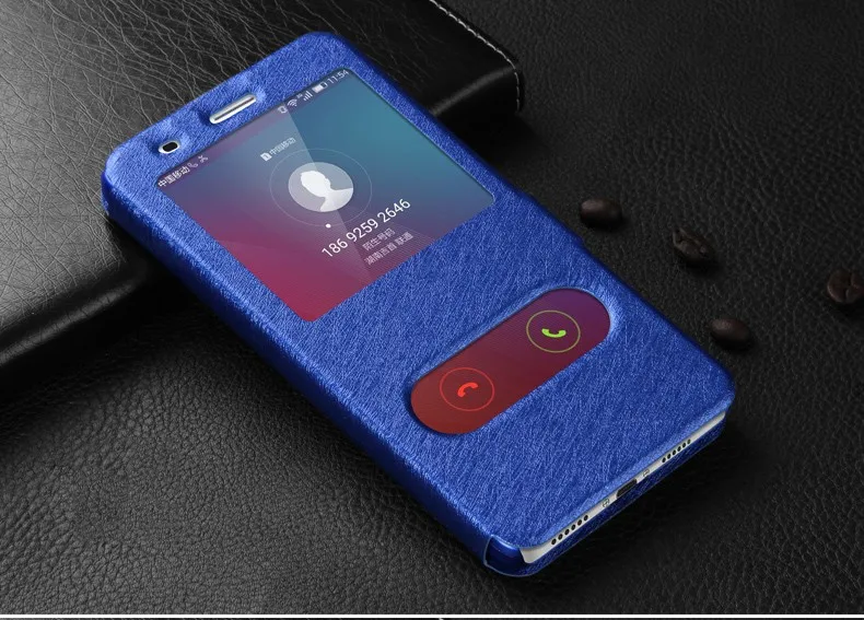 Кожаный чехол A9 для Huawei Honor 6X X6 BLN-L21 BLN-L22 с окошком высокого качества защитный