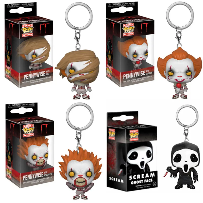 FUNKO POP NEW IT Pennywise Scream Ghost Face брелок для ключей Чаки игрушки ПВХ фигурки