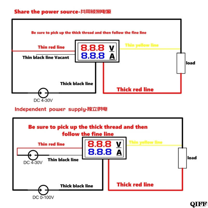 Цифровой вольтметр Амперметр DC100V 10A Панель Ампер Вольт Напряжение измеритель