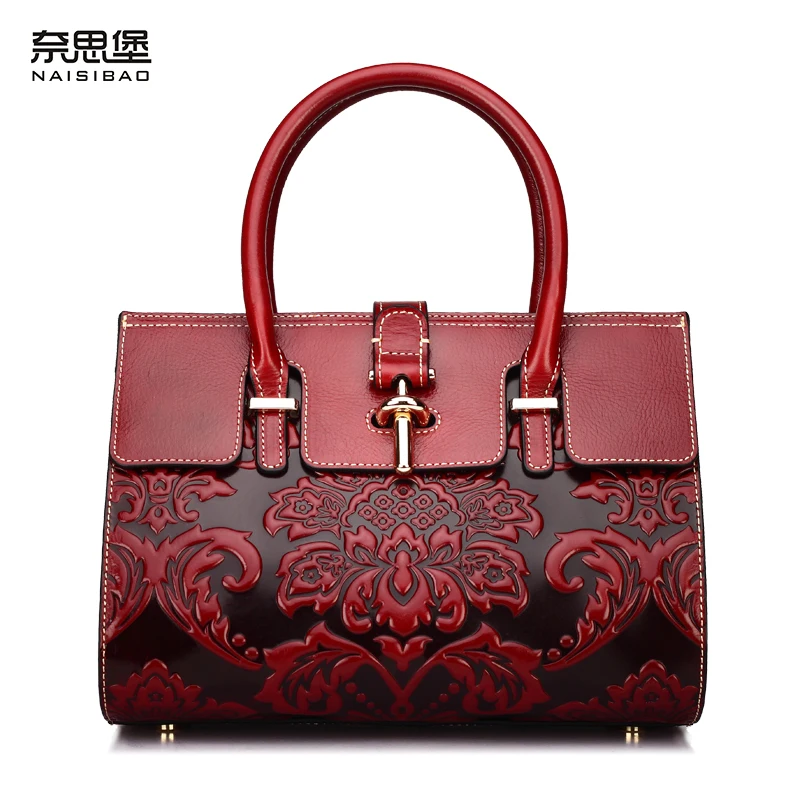 High-quality Genuine Leather Vintage women handbag Chinese style name brand fashion pattern Shoulder Messenger Bag Free Shipping | Багаж и