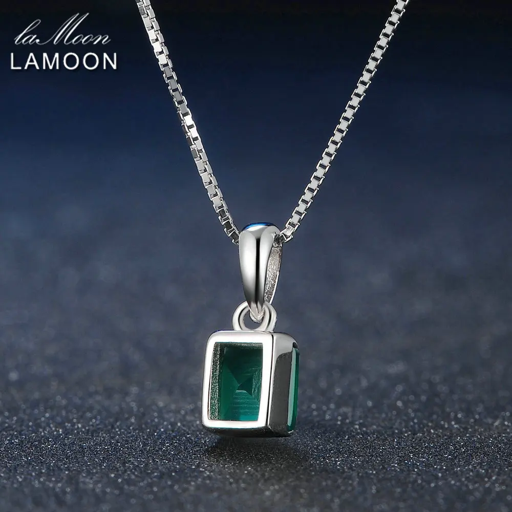 Женское ожерелье с подвеской в виде халцедона квадратное из стерлингового