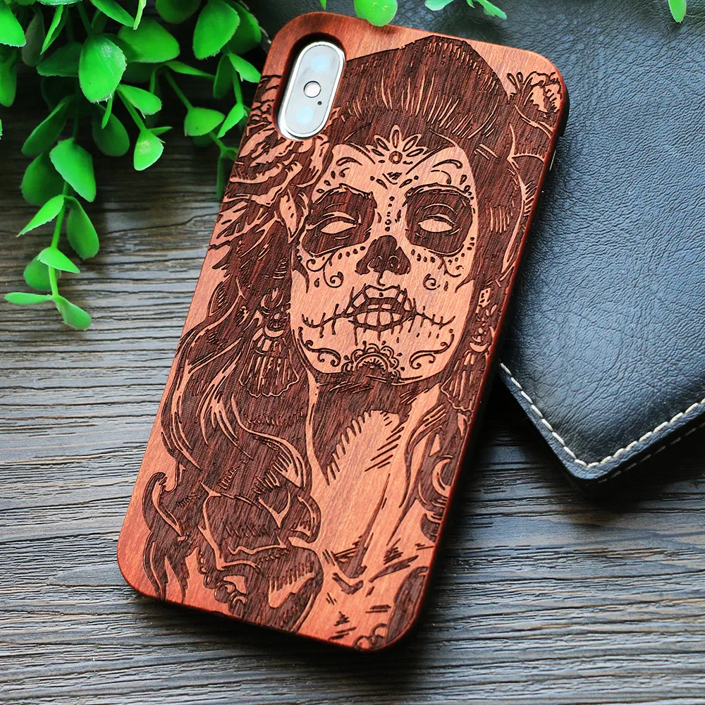 Деревянный чехол для телефона мандалы iPhone 6 6S 7 8 Plus X XS MAX XR Samsung Galaxy S7 Edge S8 Note 9